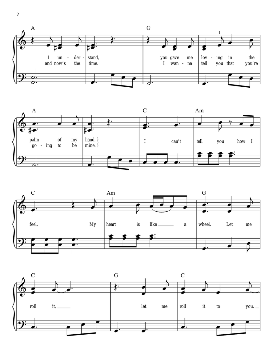 Let Me Roll It Let Me Roll It Easy Piano scores gallery preview page 2
