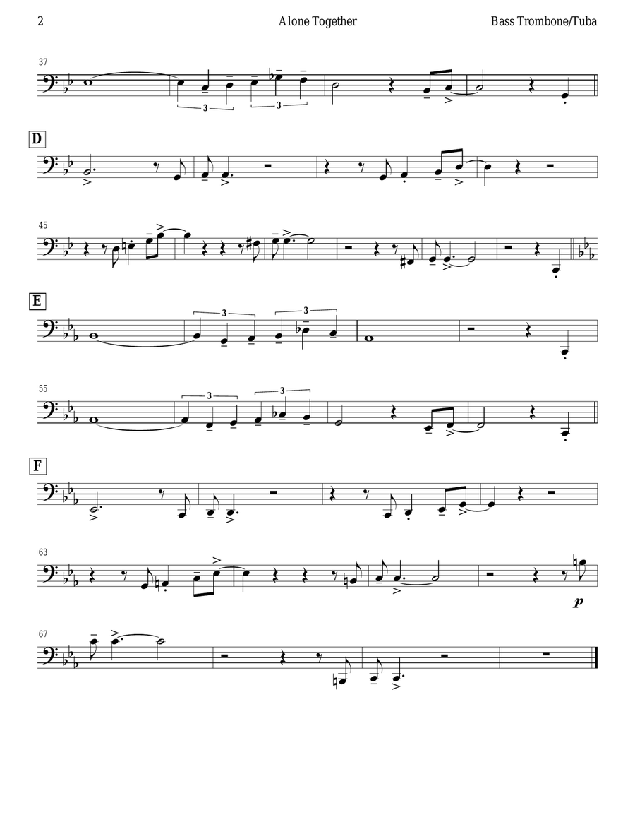 Alone Together Tuba scores gallery preview page 2