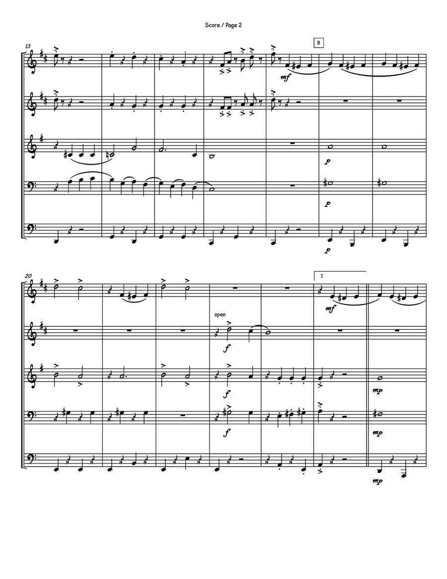 Those Lazy-hazy-crazy Days Of Summer Brass Quintet scores gallery preview page 3