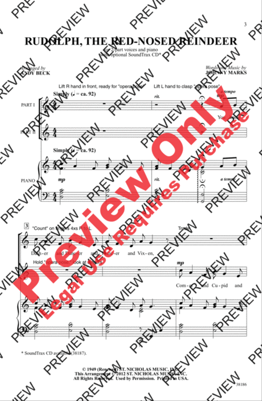 Rudolph, the Red-Nosed Reindeer 2-Part scores gallery preview page 3