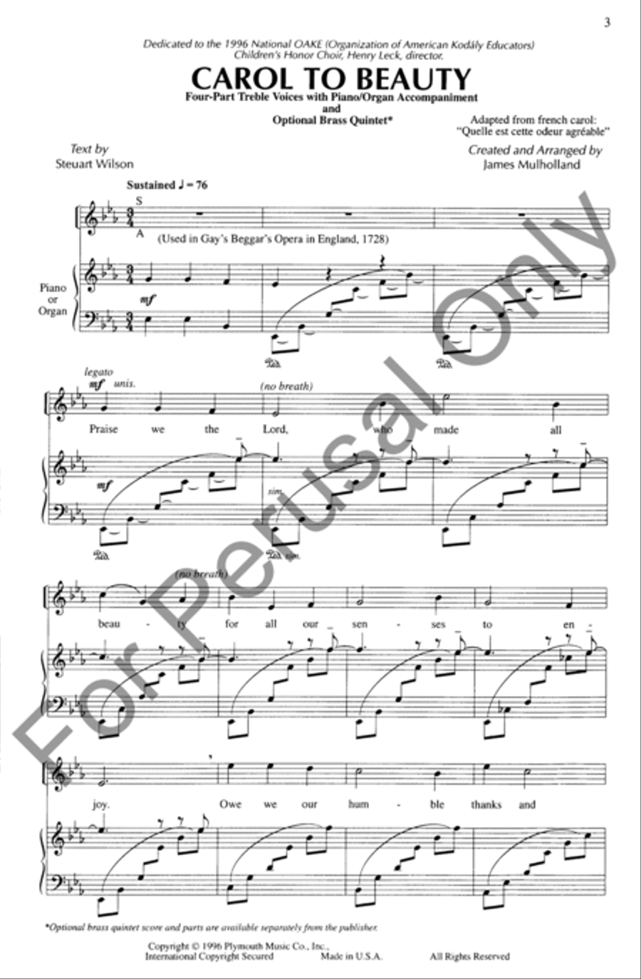 Carol To Beauty (Choral Score) SSAA scores gallery preview page 2