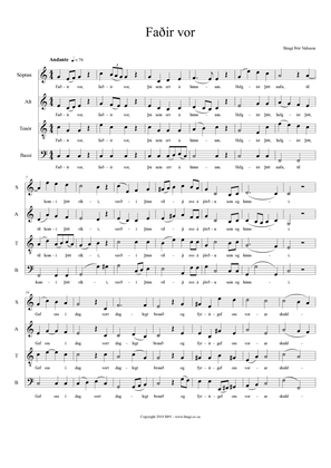Faðir vor - original composition for SATB choir in Icelandic