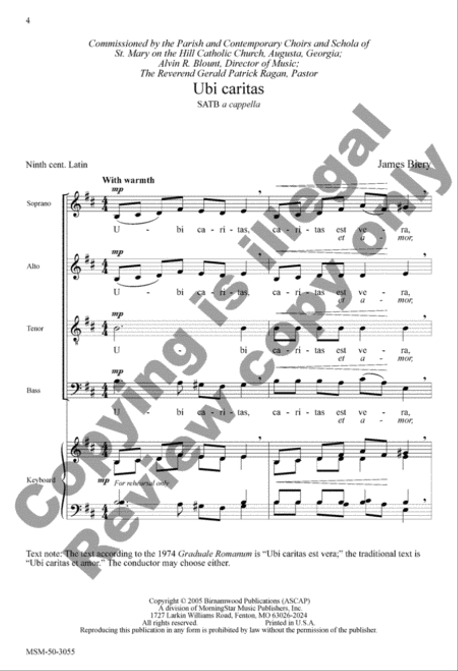 Ubi caritas 4-Part scores gallery preview page 2