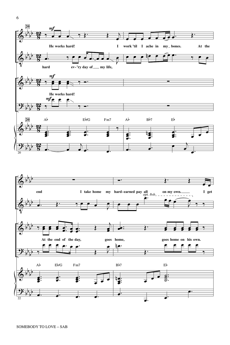 Somebody To Love (arr. Roger Emerson) 3-Part scores gallery preview page 5