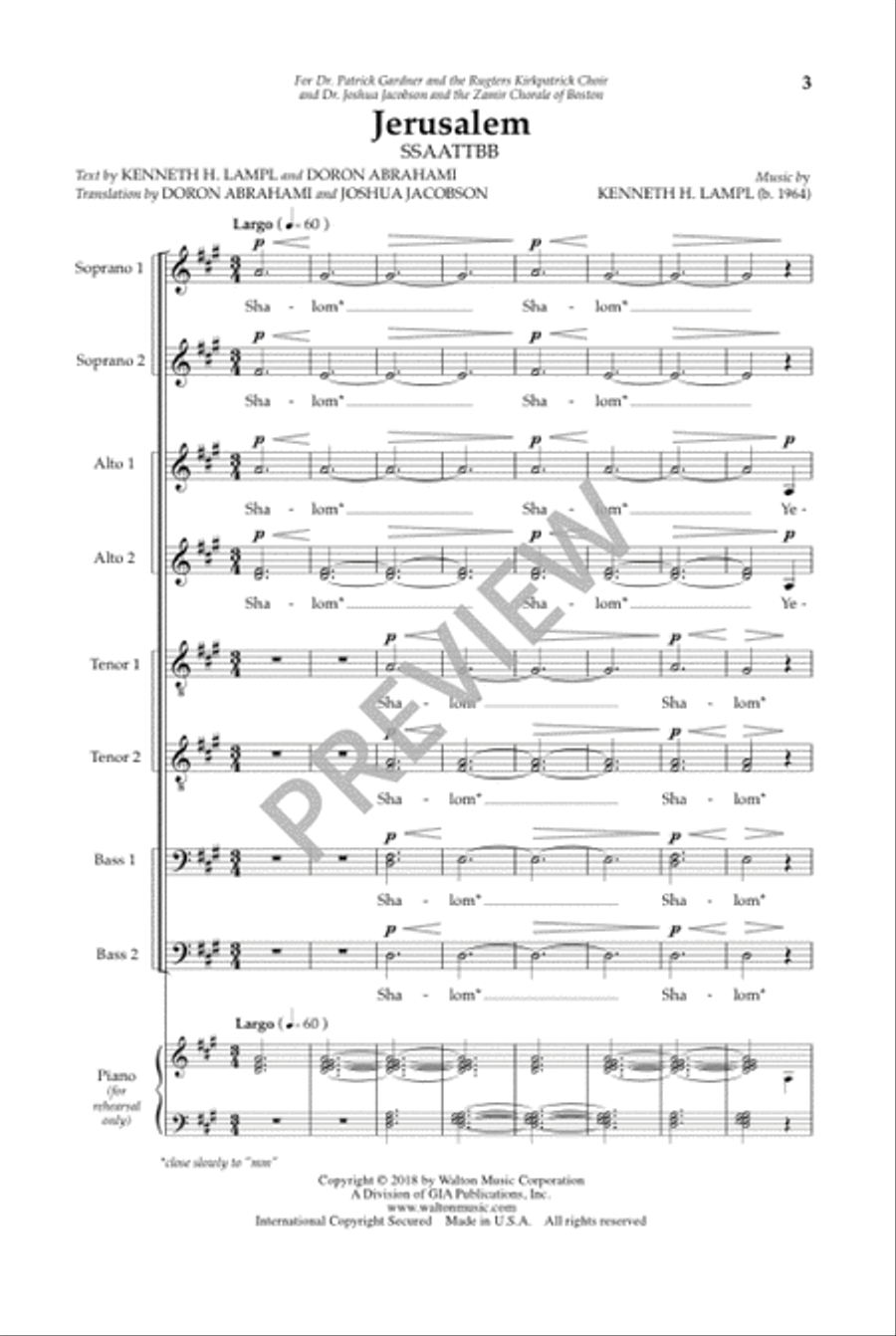 Jerusalem (SSAATTBB) SSAATTBB scores gallery preview page 4
