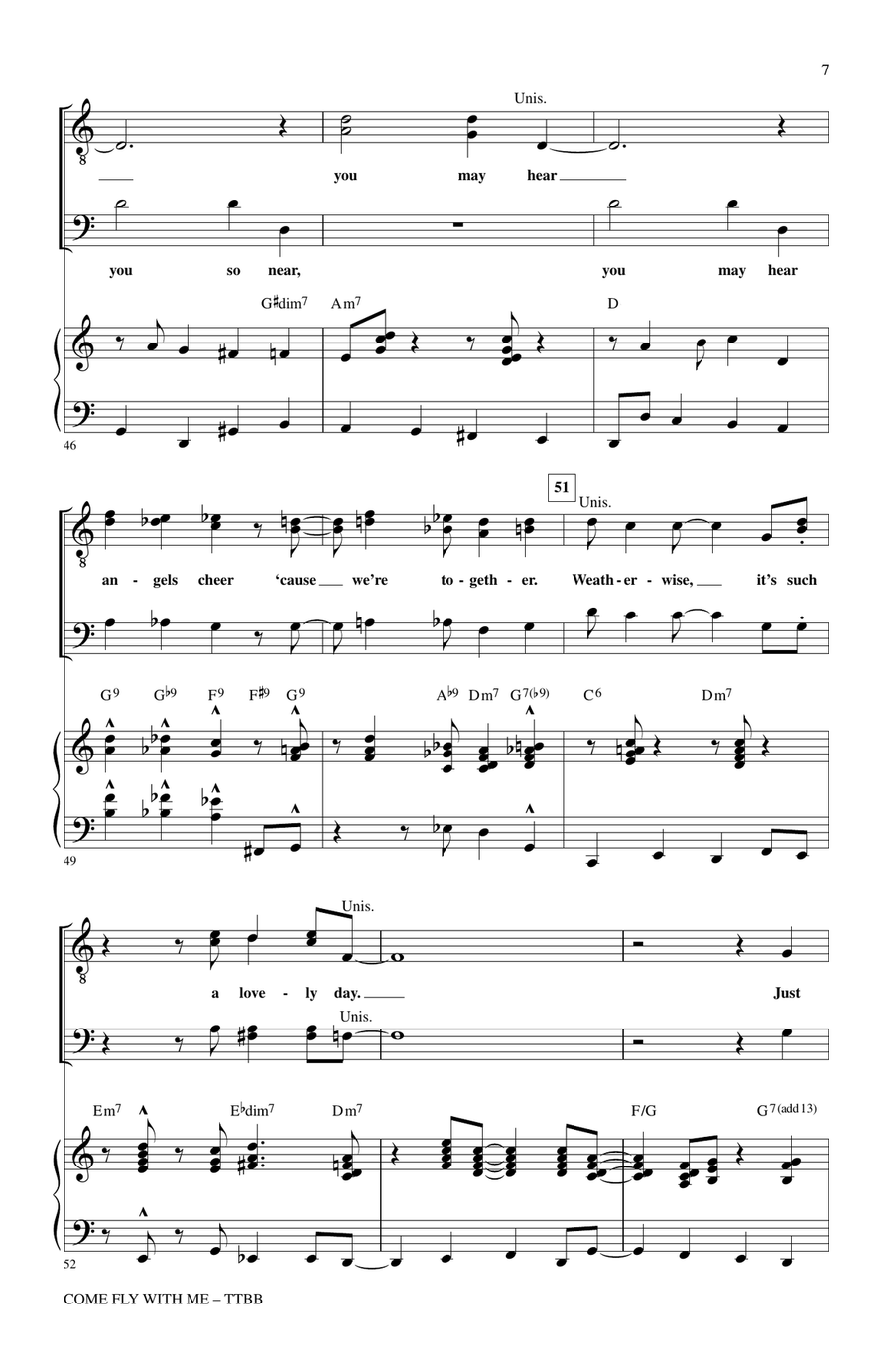 Come Fly With Me TTBB scores gallery preview page 6