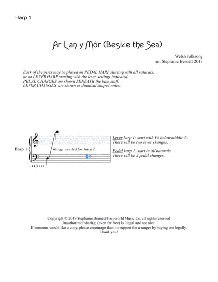 Ar Lan y Môr (Beside the Sea) HARP 1 for ensemble image number null