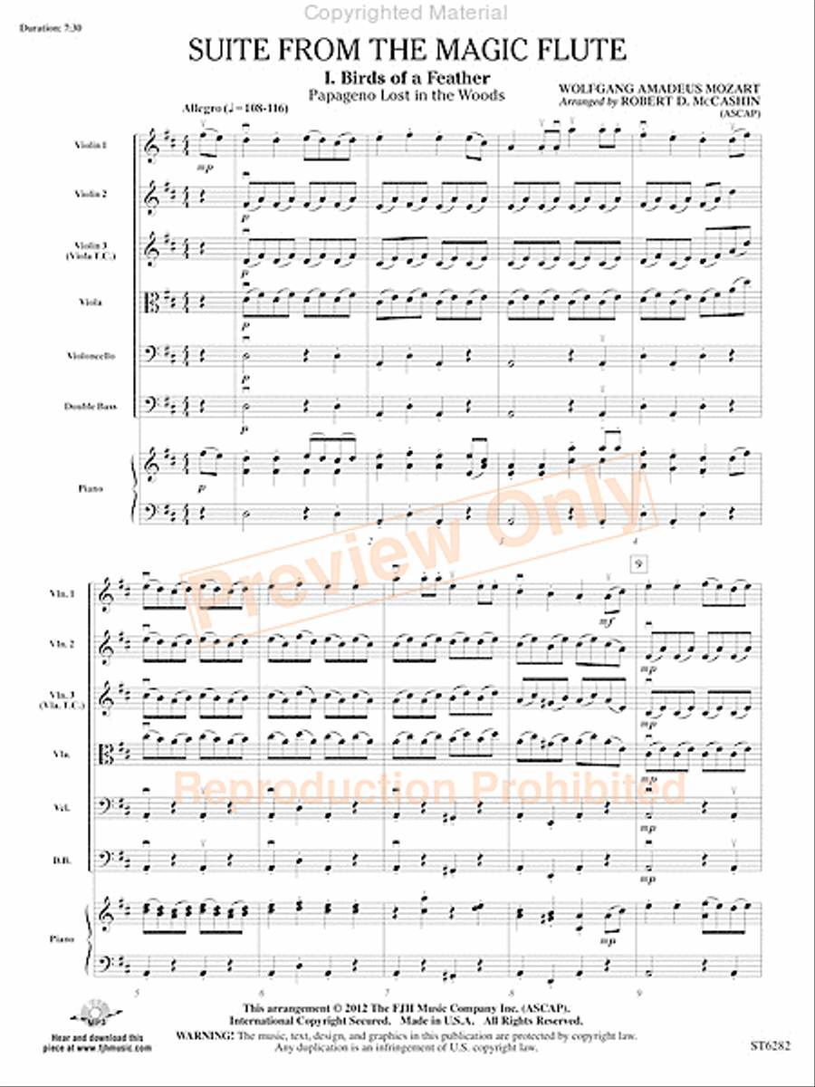 Suite from the Magic Flute String Orchestra scores gallery preview page 4