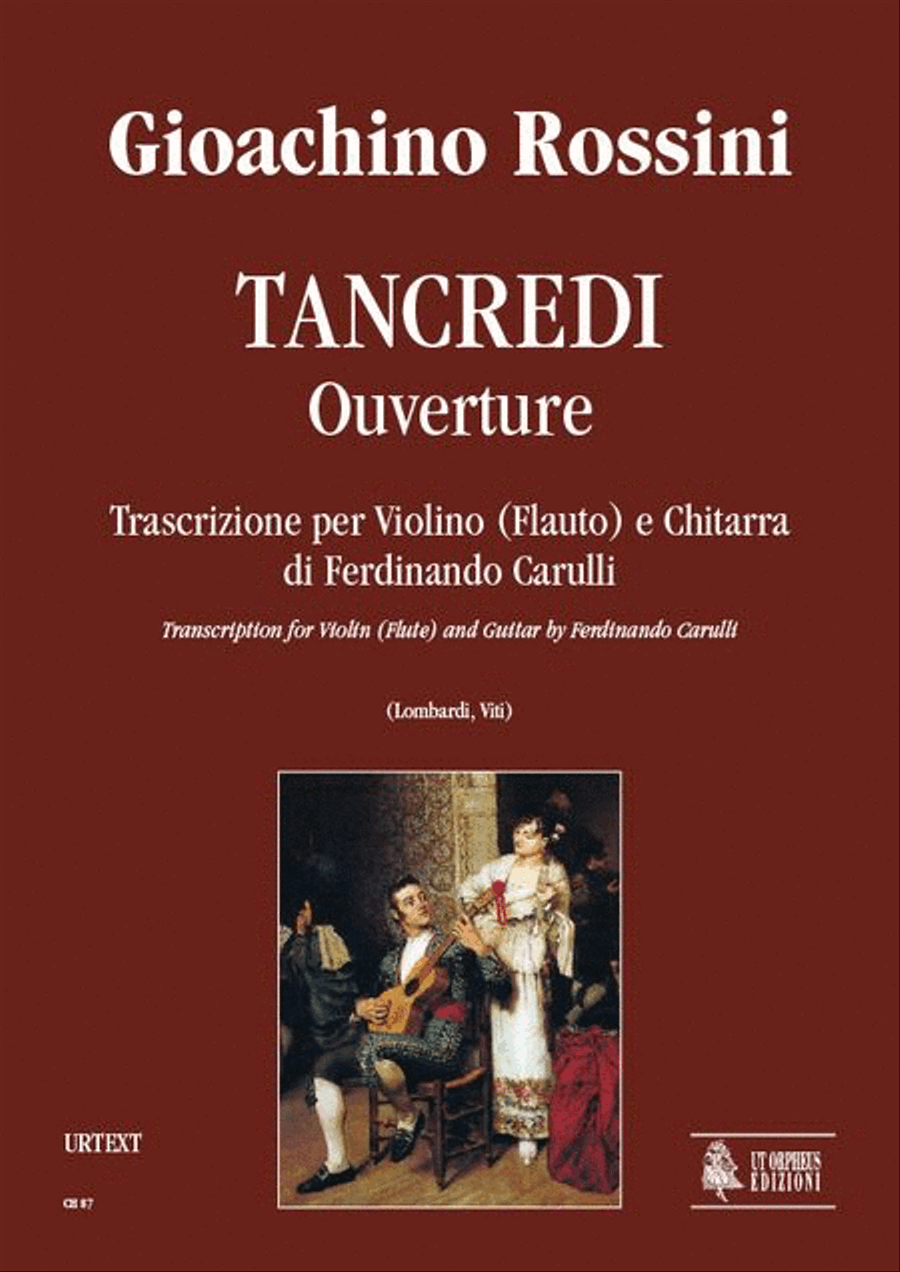 Tancredi. Ouverture. Transcription by Ferdinando Carulli for Violin (Flute) and Guitar Flute scores gallery preview page 1