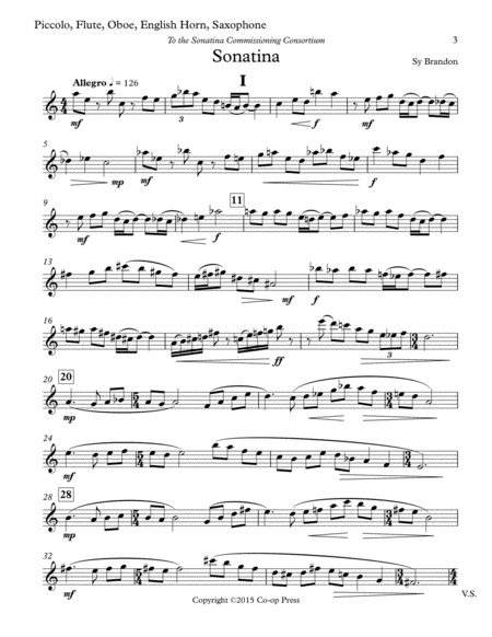 Sonatina for Unaccompanied Piccolo, Flute, Oboe, English Horn, or Saxophone image number null