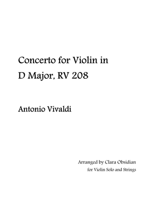 Book cover for A. Vivaldi: Violin Concerto in D Major, RV. 208