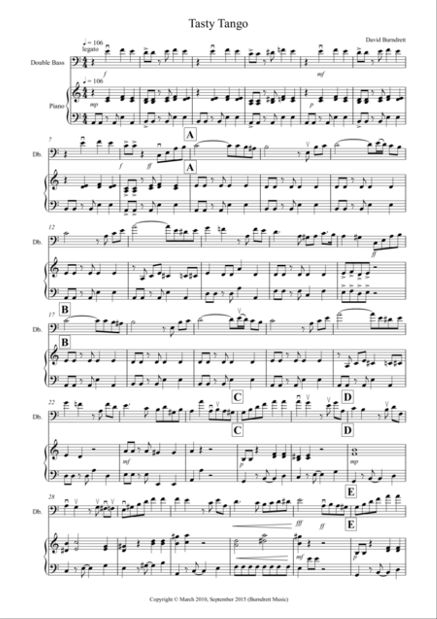 Tasty Tango for Double Bass and Piano String Duet scores gallery preview page 1