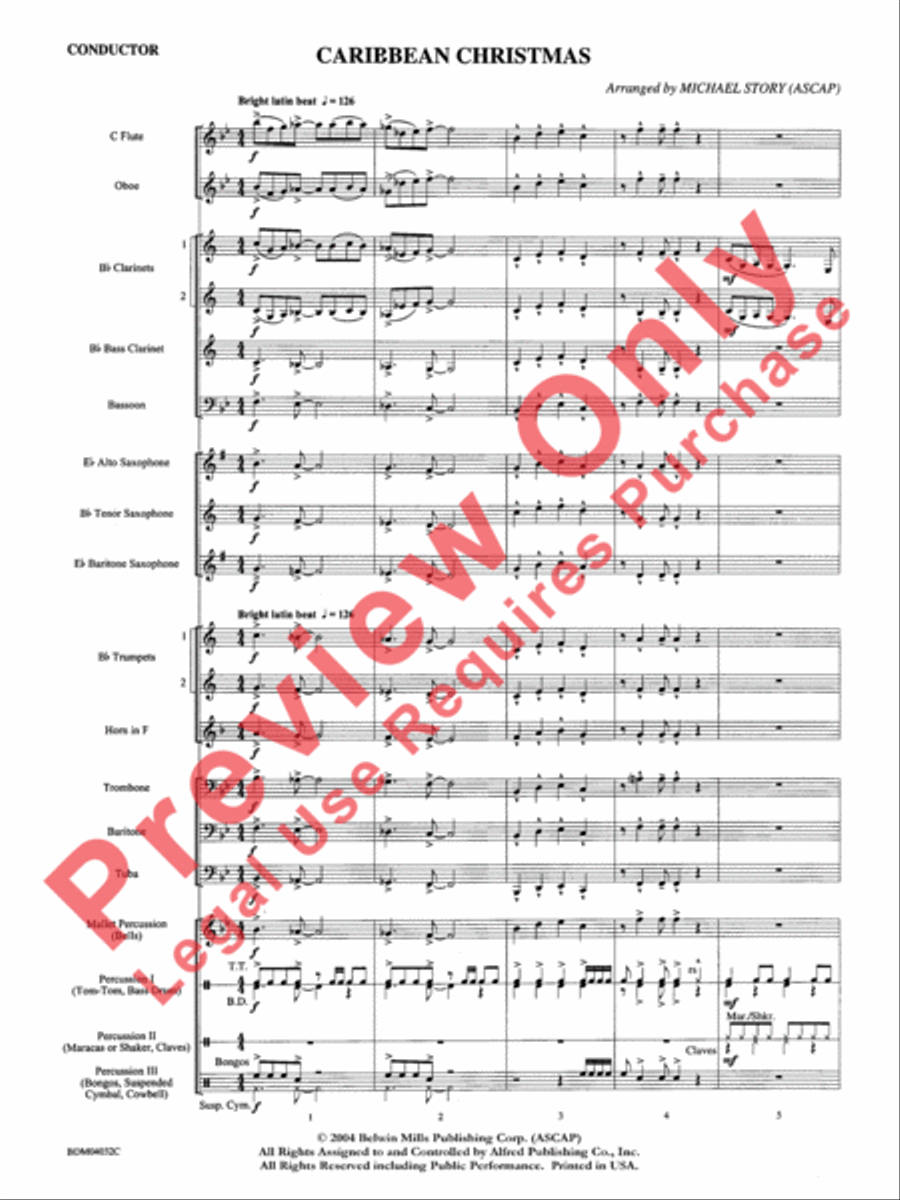 Caribbean Christmas Concert Band scores gallery preview page 3