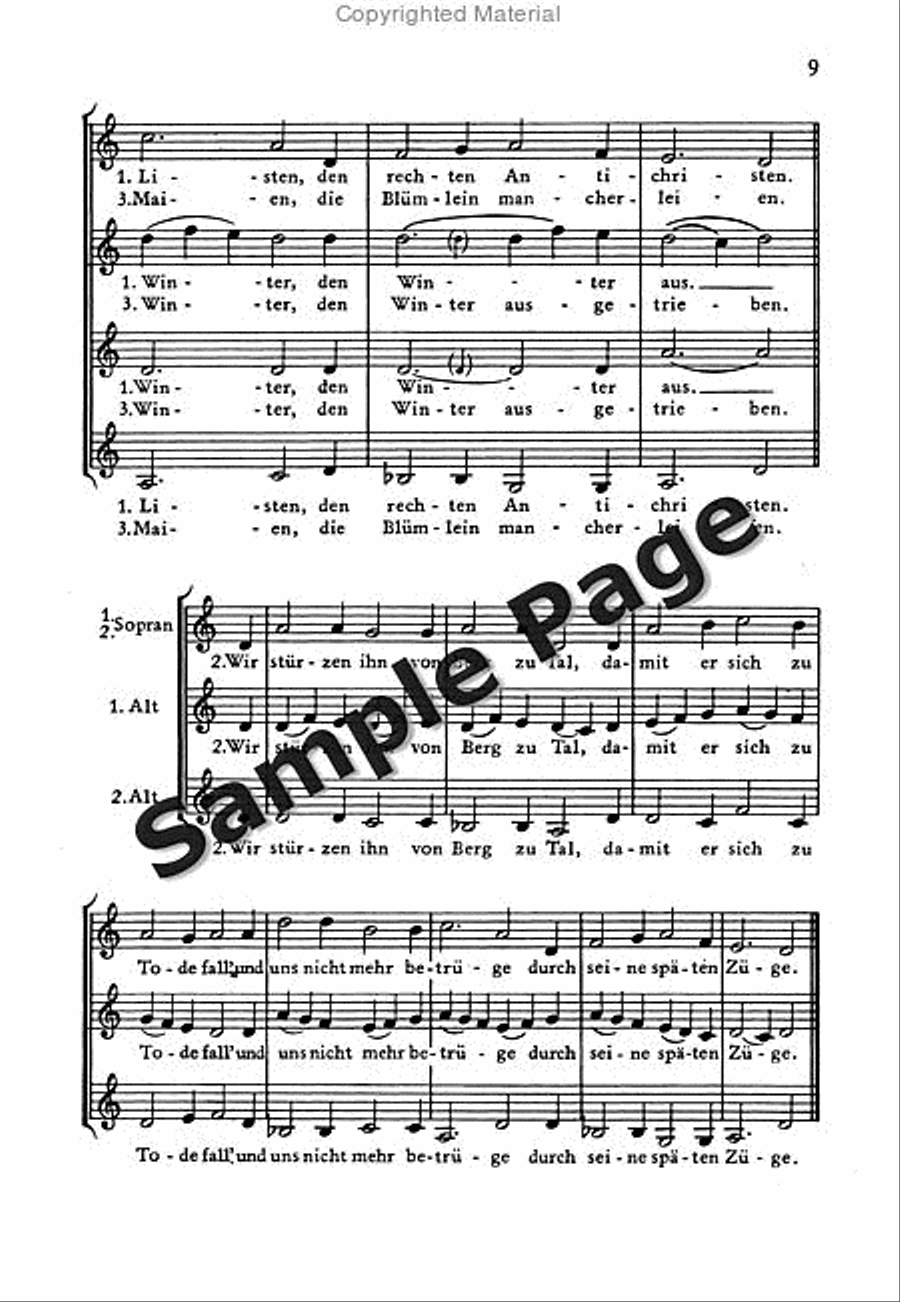 Genzmer H Alte Volkslieder I Neuen S tze Women's Choir scores gallery preview page 10