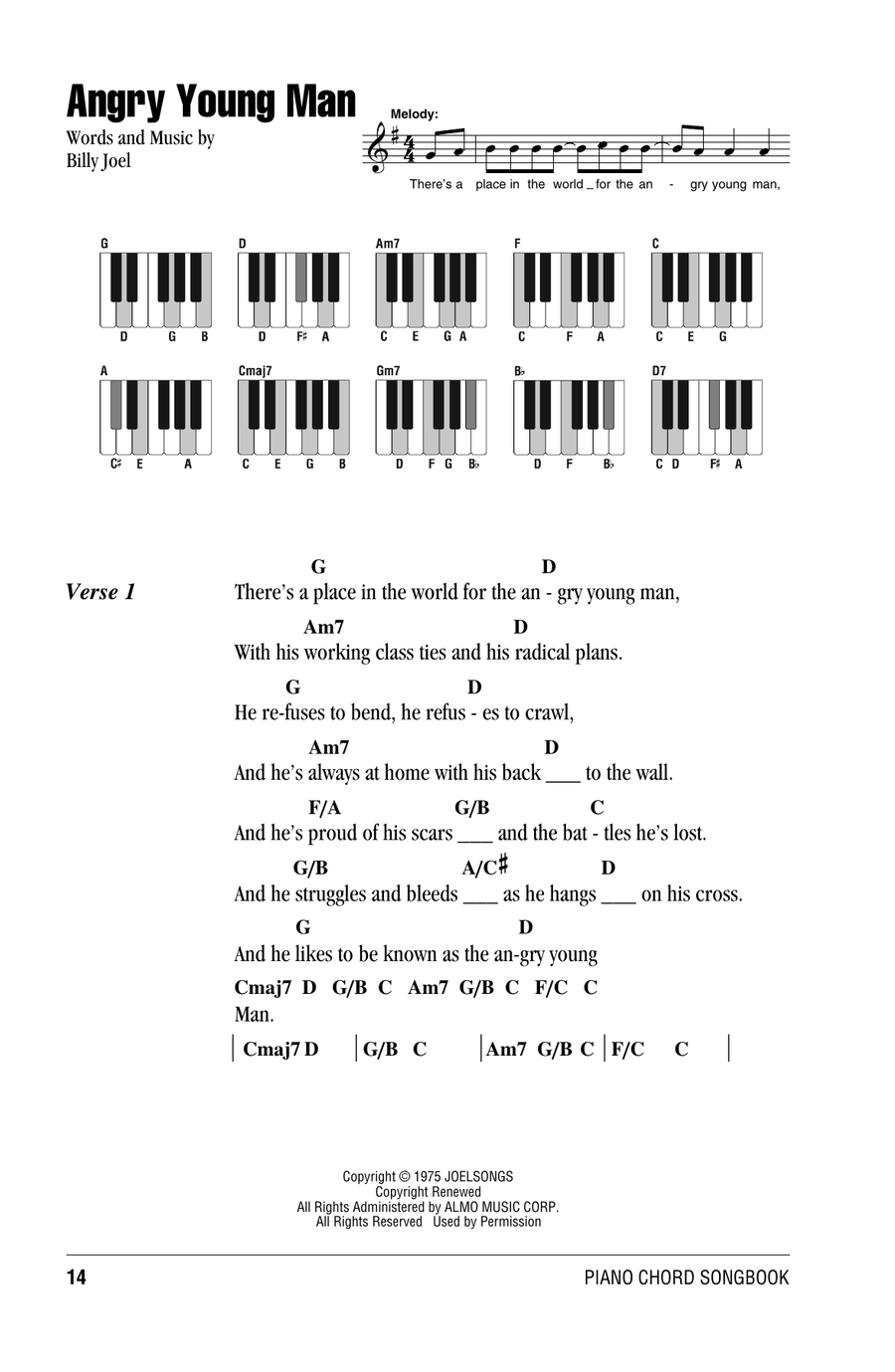 Angry Young Man Piano scores gallery preview page 1