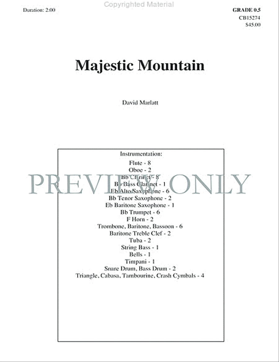 Majestic Mountain Concert Band scores gallery preview page 2