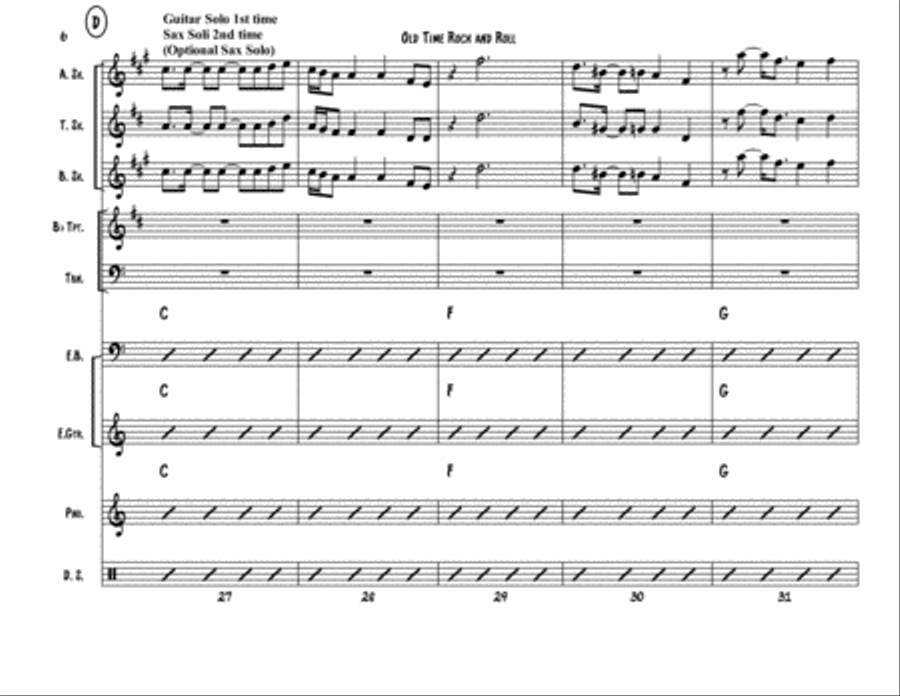 Old Time Rock & Roll Voice scores gallery preview page 6