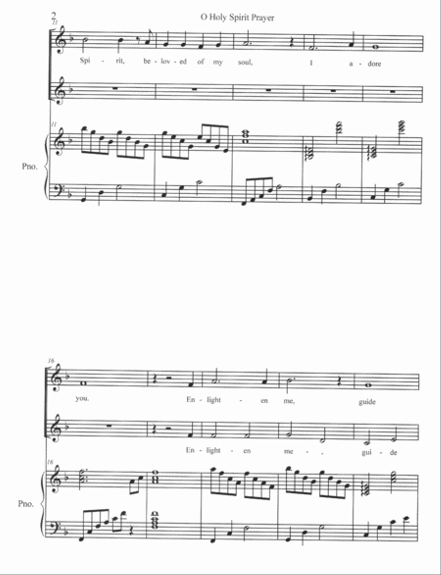 O Holy Spirit Prayer Piano scores gallery preview page 2