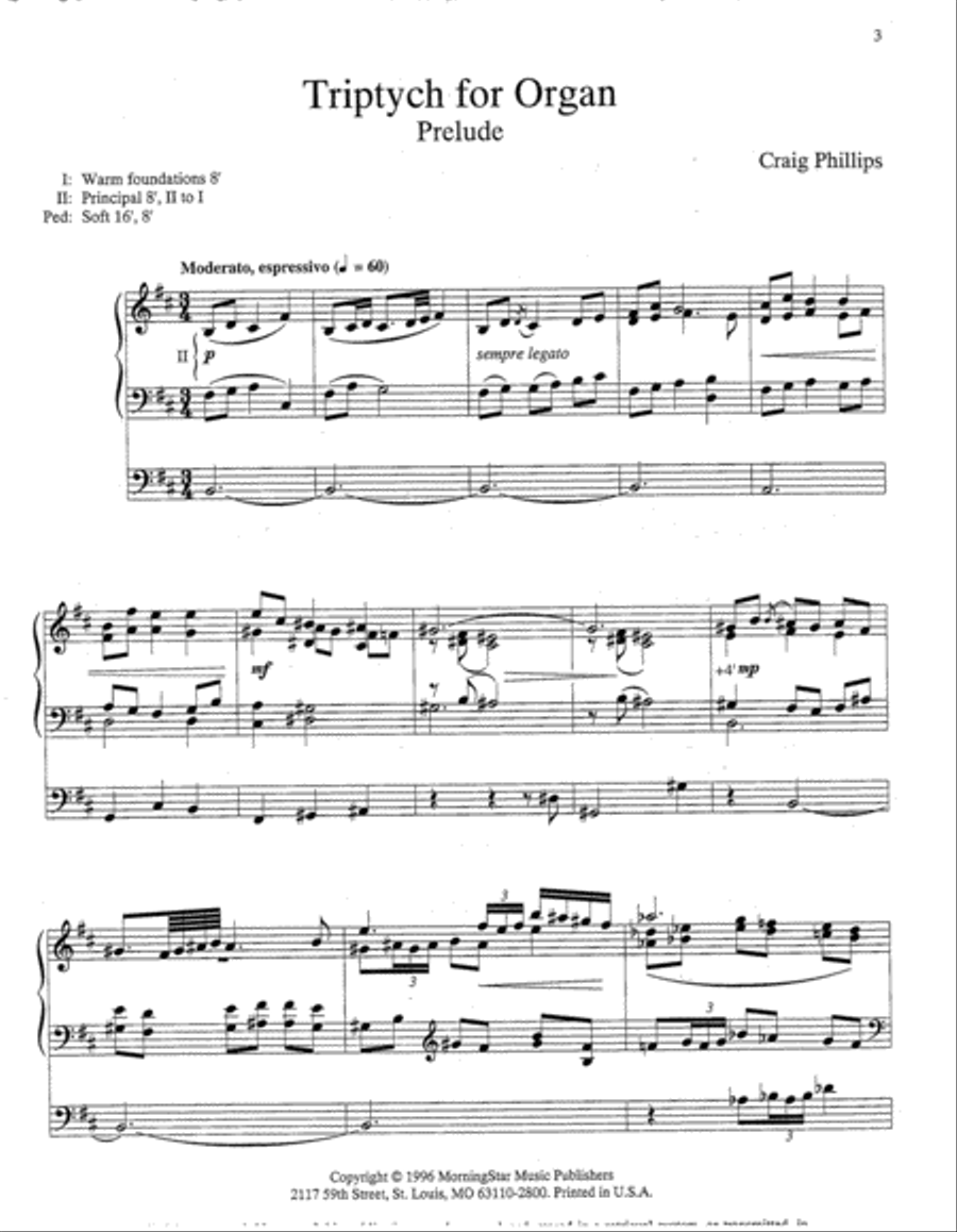 Triptych for Organ Organ Solo scores gallery preview page 2