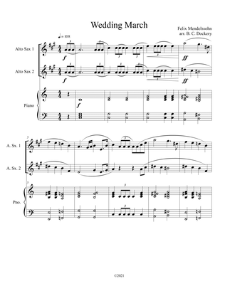Book cover for Wedding March (Alto Sax Duet) with optional piano accompaniment