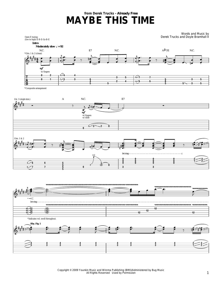 Maybe This Time Maybe This Time Acoustic Guitar scores gallery preview page 1