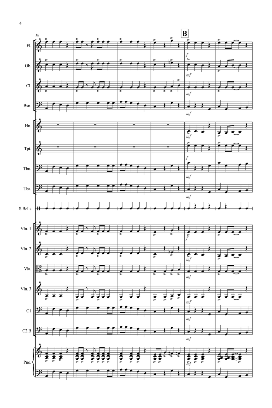 3 Jazzy Christmas Pieces for School Orchestra Full Orchestra scores gallery preview page 4