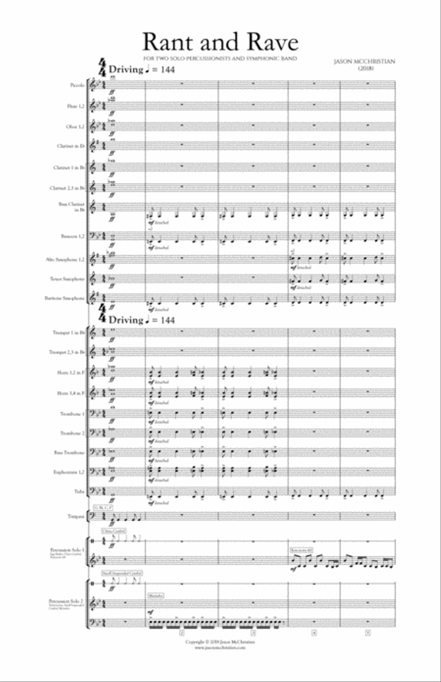 Rant and Rave - for Two Percussionists and Symphonic Band Concert Band scores gallery preview page 3
