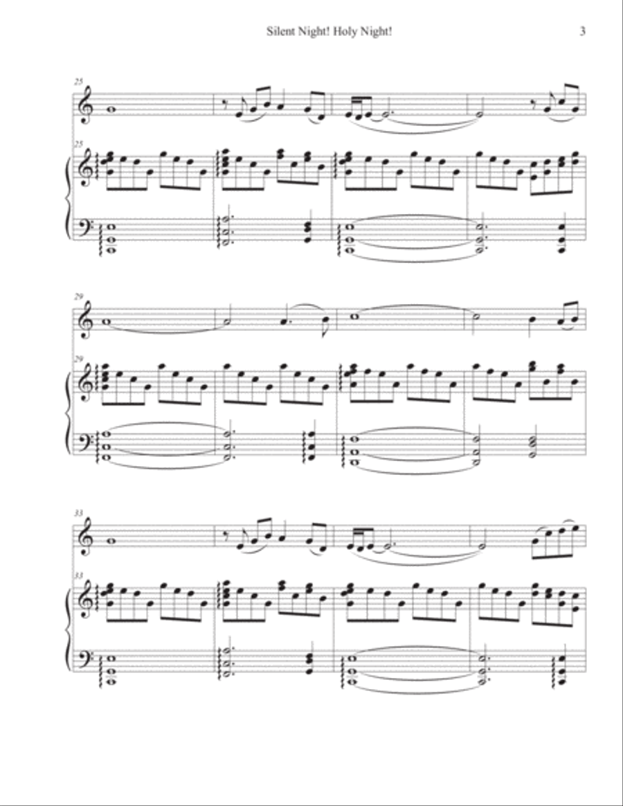 Silent Night! Holy Night! (Violin-Piano) Violin Solo scores gallery preview page 3