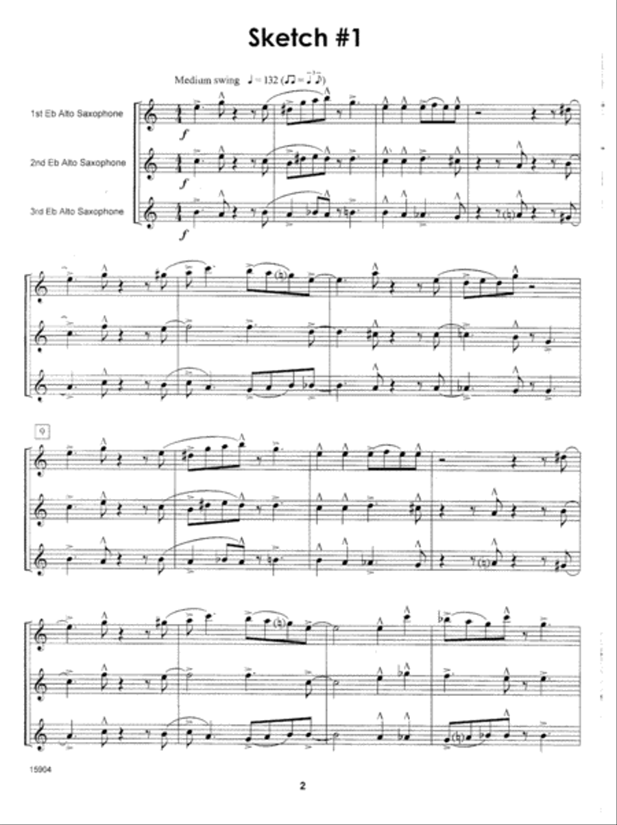 10 Jazz Sketches, Volume 1 Alto Saxophone scores gallery preview page 2