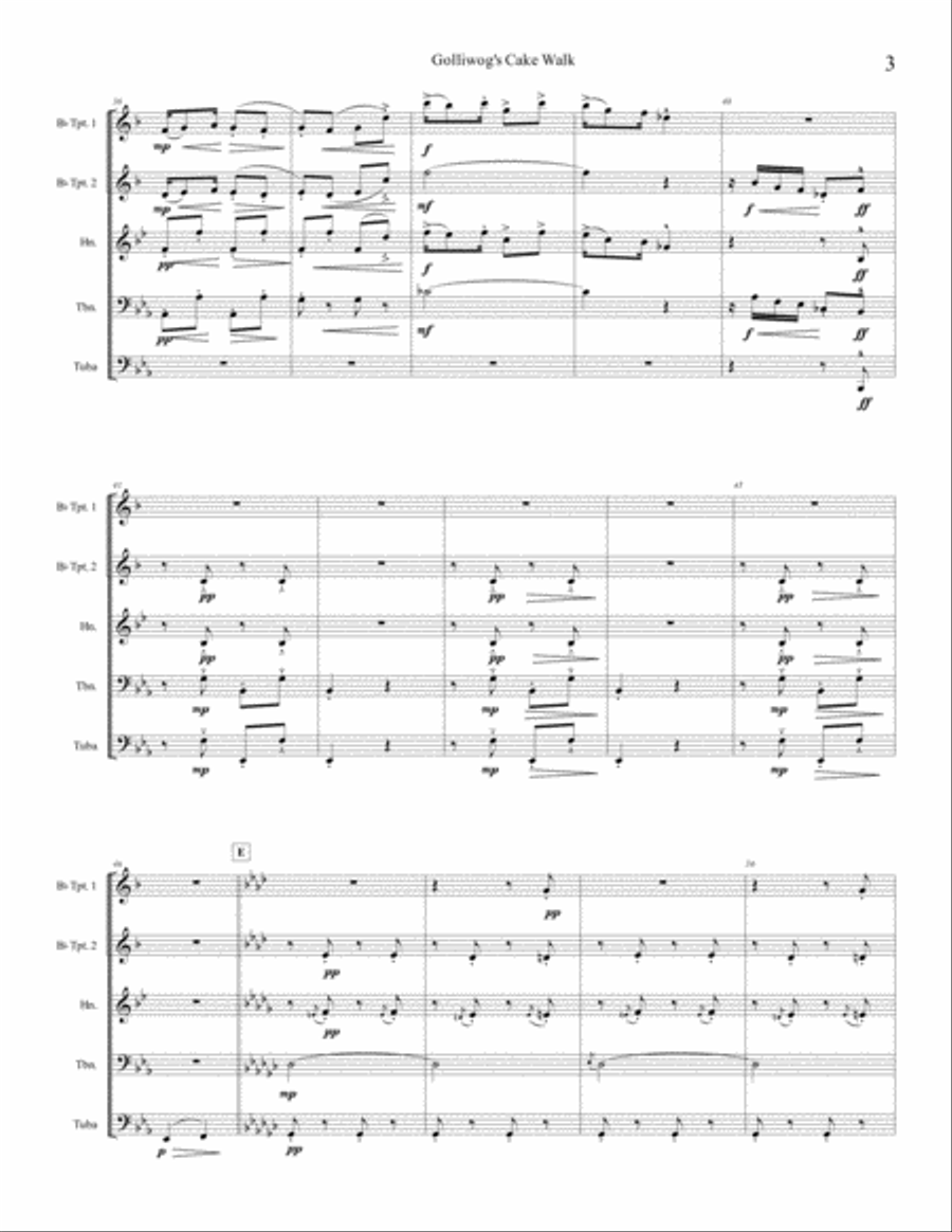Golliwog's Cake Walk Brass Ensemble scores gallery preview page 4