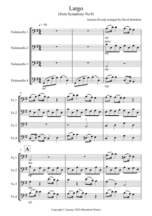 Largo (from the New World Symphony) for Cello Quartet