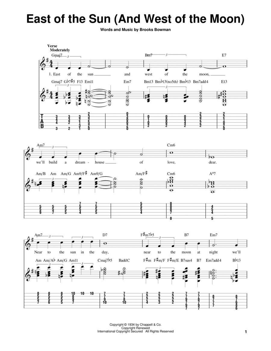 East Of The Sun (And West Of The Moon) Electric Guitar scores gallery preview page 1