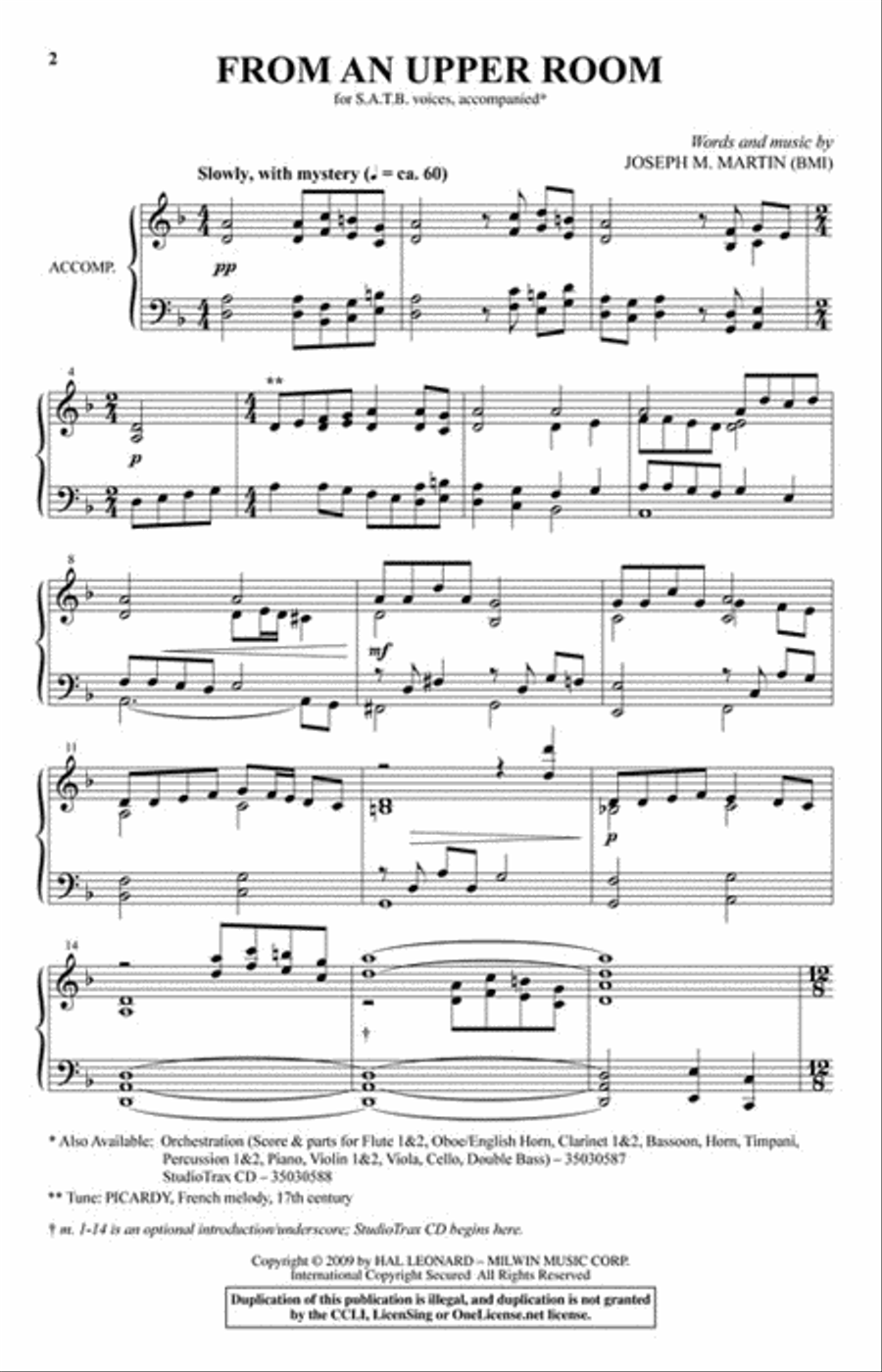 From an Upper Room From an Upper Room 4-Part scores gallery preview page 2