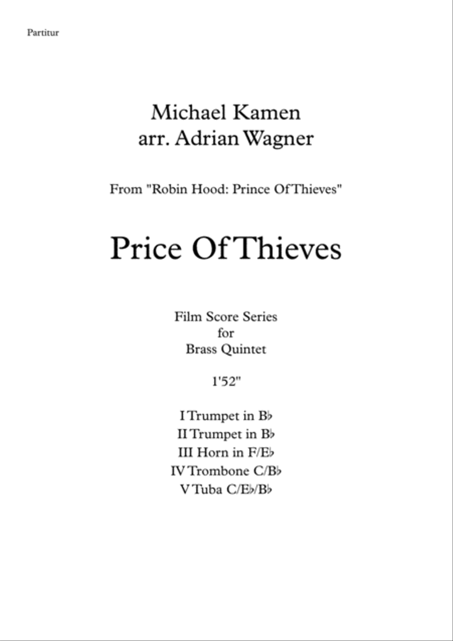 Main Title-prince Of Thieves Brass Quintet scores gallery preview page 2