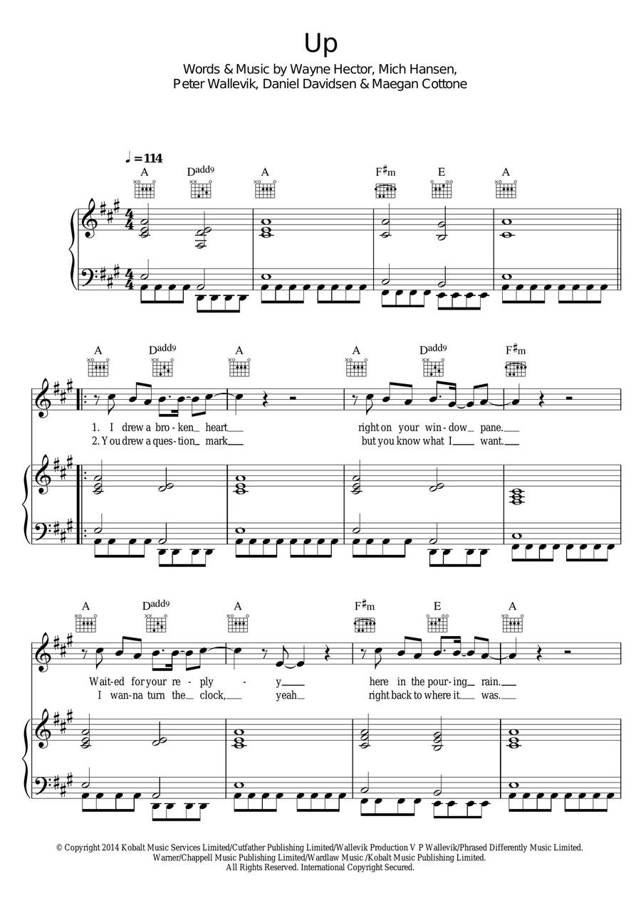 Up (feat. Demi Lovato) Up (feat. Demi Lovato) Piano, Vocal, Guitar scores gallery preview page 1