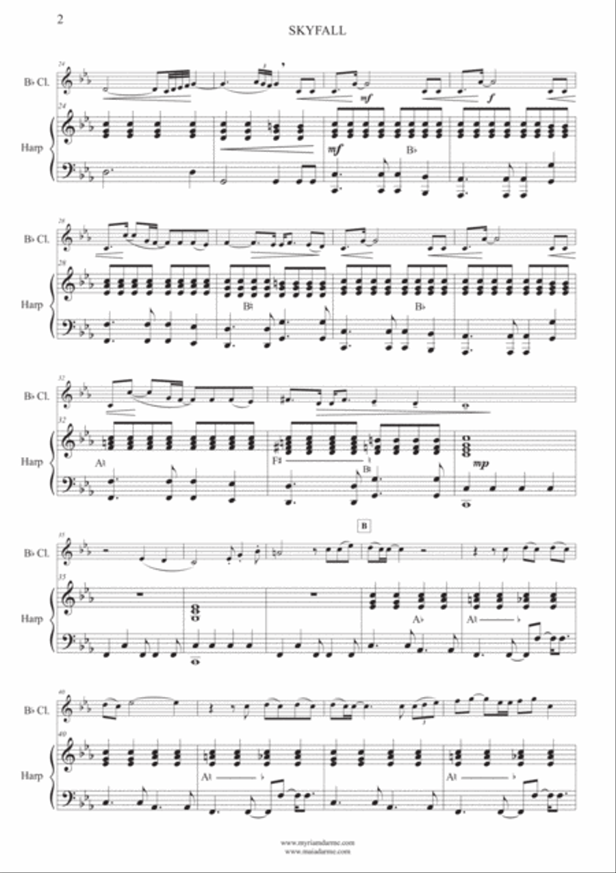 Skyfall Clarinet scores gallery preview page 3