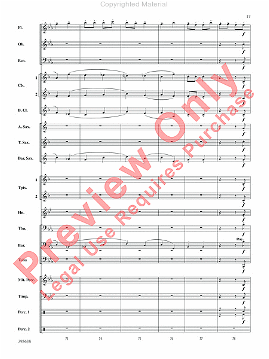 Academic Festival Overture Concert Band scores gallery preview page 18
