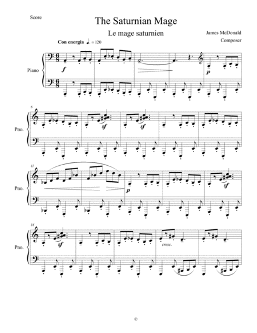 The Saturnian Mage The Saturnian Mage Piano Solo scores gallery preview page 2