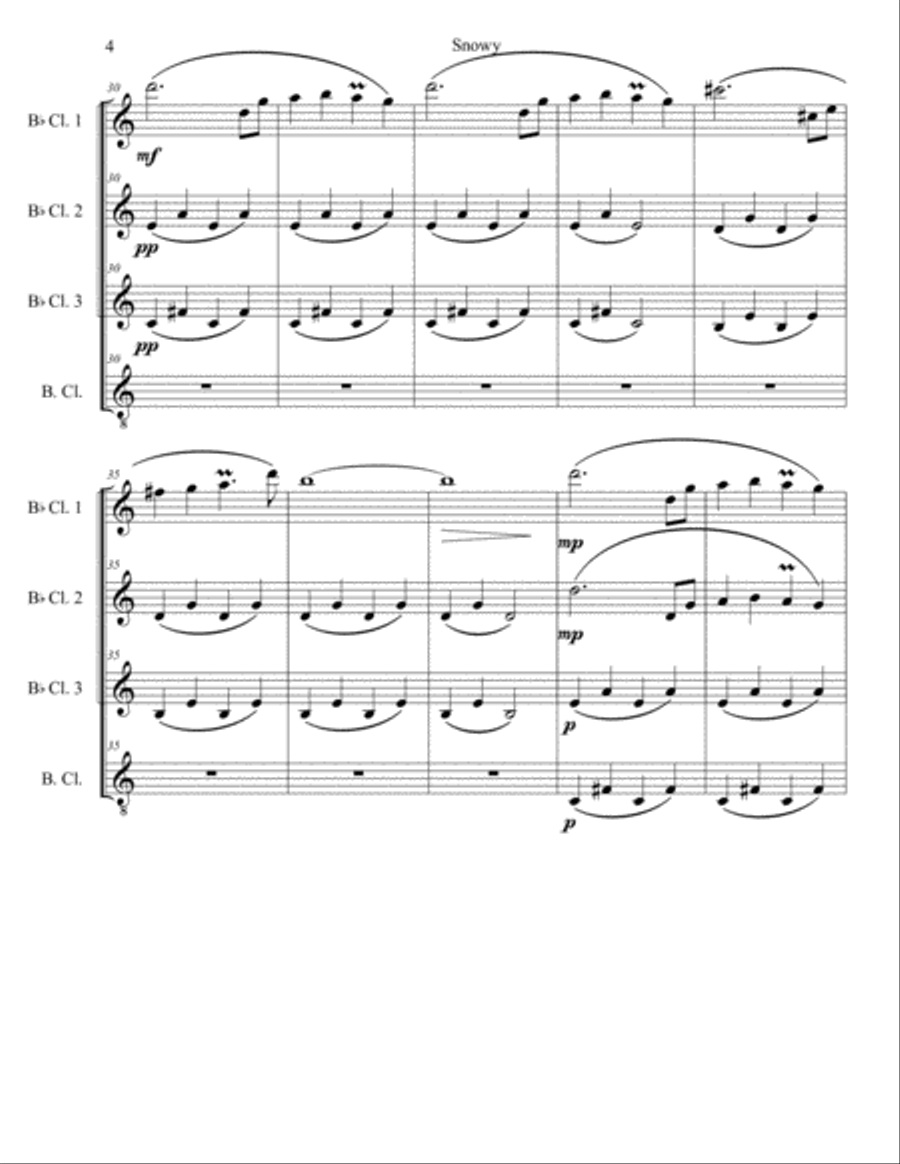 Snowy (from Undertale) Woodwind Quartet scores gallery preview page 4