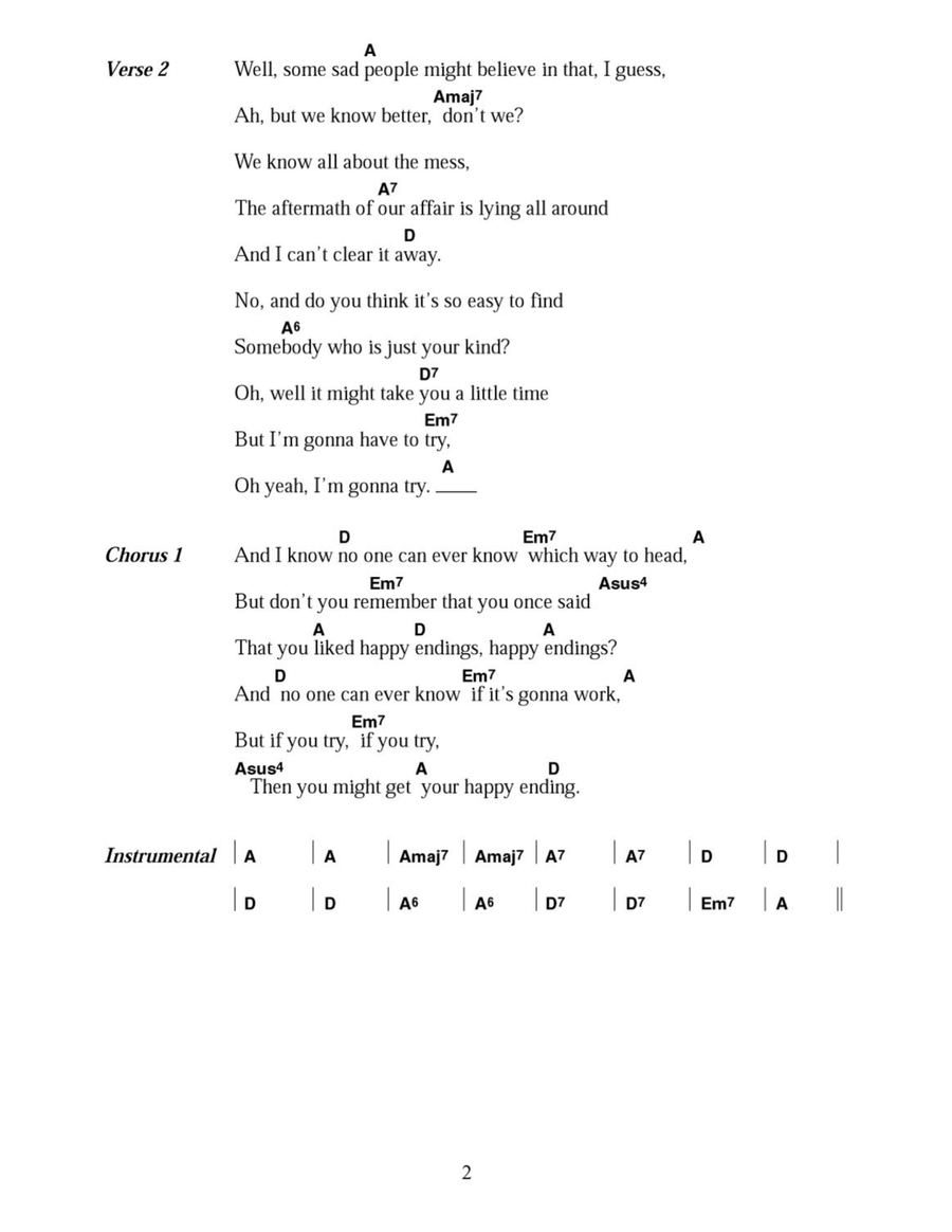 Happy Endings Acoustic Guitar scores gallery preview page 2