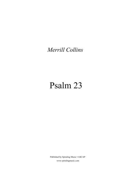 Psalm 23 - Piano/ Vocal score in E Flat