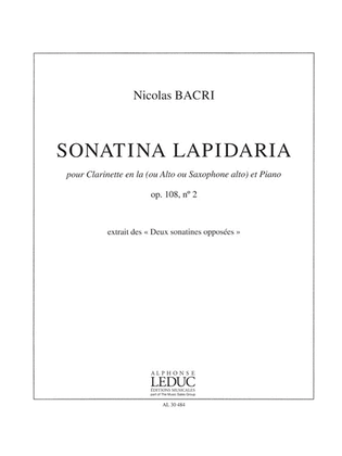 Bacri Nicolas Sonatina Lapidaria Op 108 No 2 Clarinet In A & Piano Bk