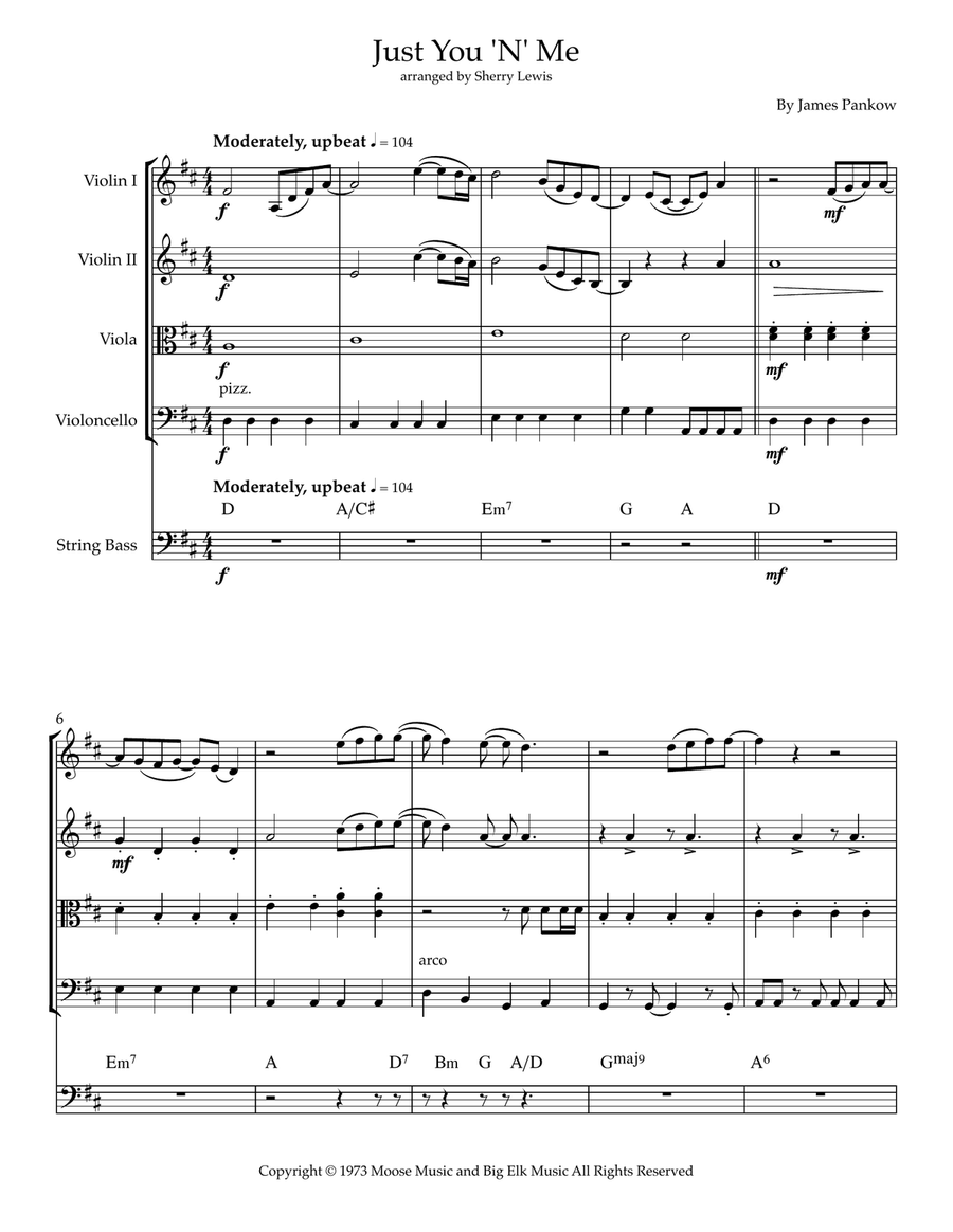 Just You 'n' Me Just You 'n' Me String Quintet scores gallery preview page 3