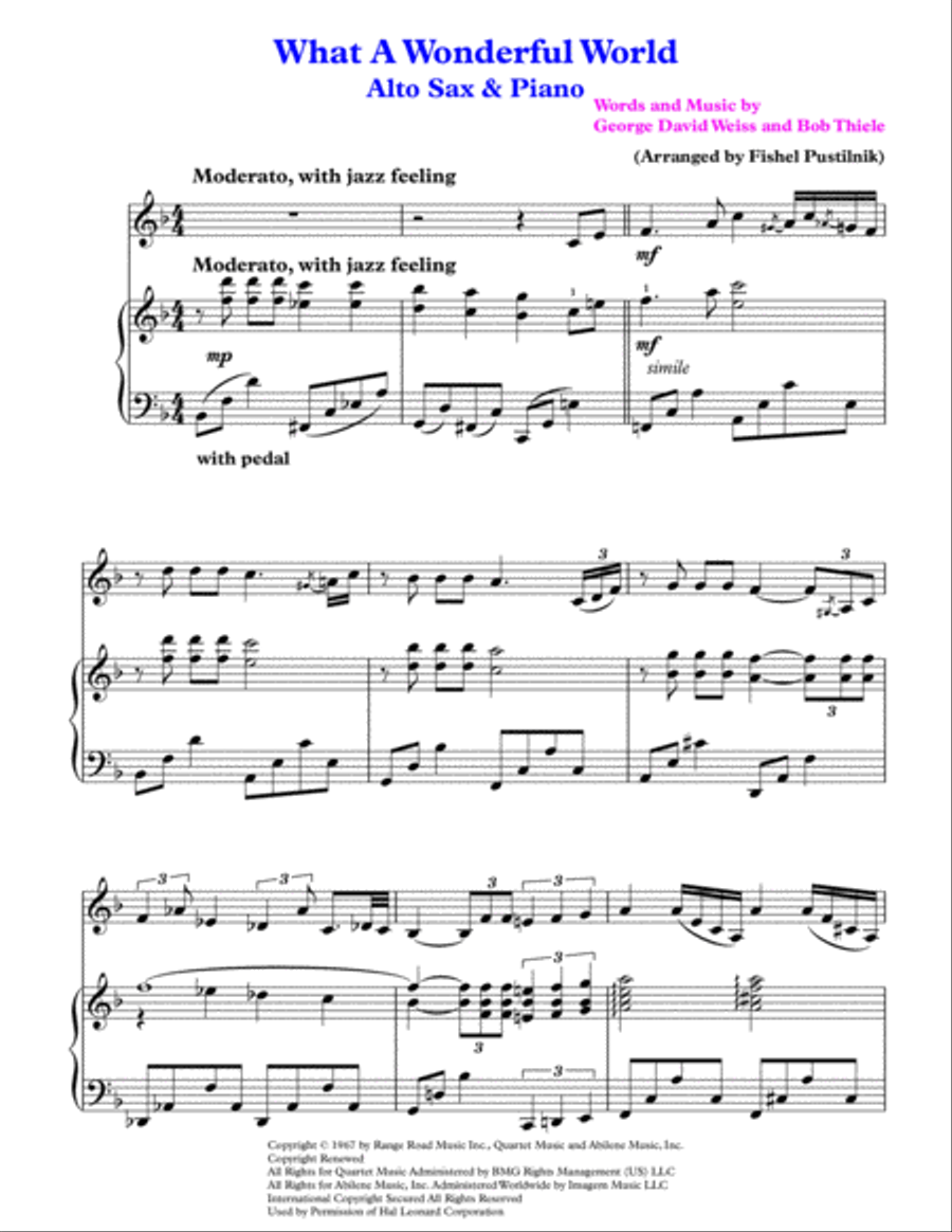 What A Wonderful World Small Ensemble scores gallery preview page 2