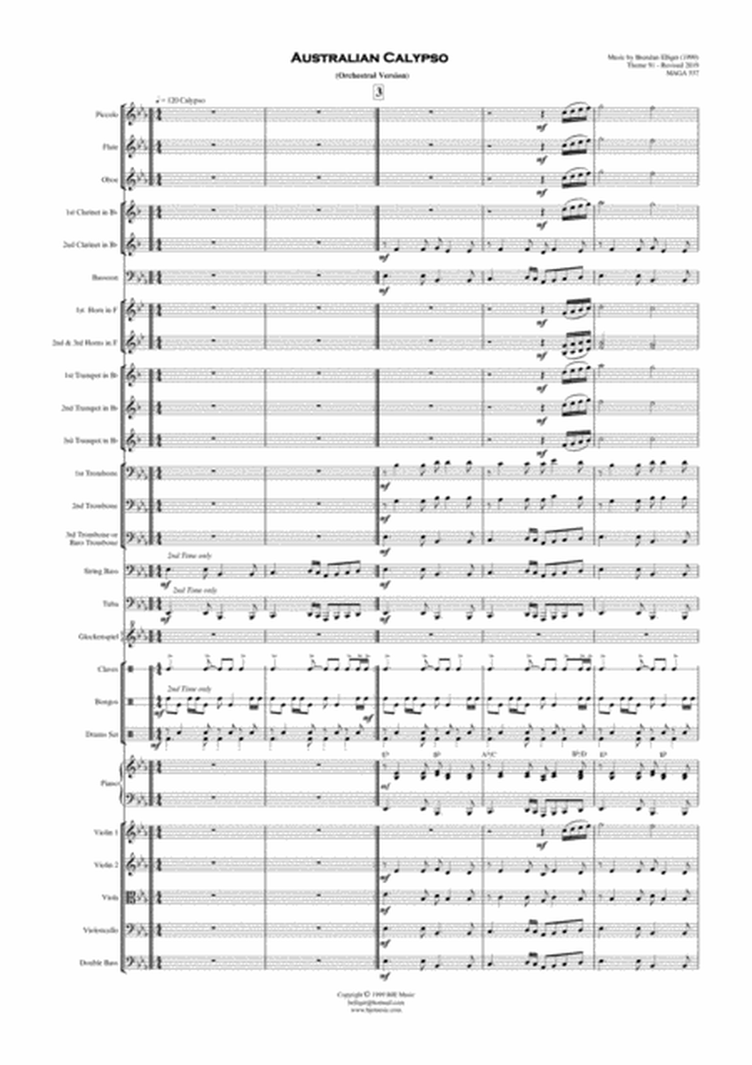 Australian Calypso - Orchestra Score and Parts PDF image number null