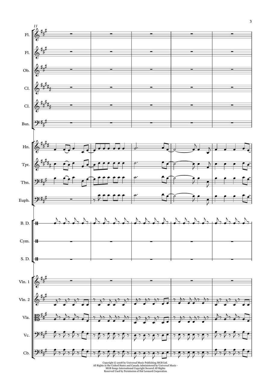 Viva La Vida Full Orchestra scores gallery preview page 3