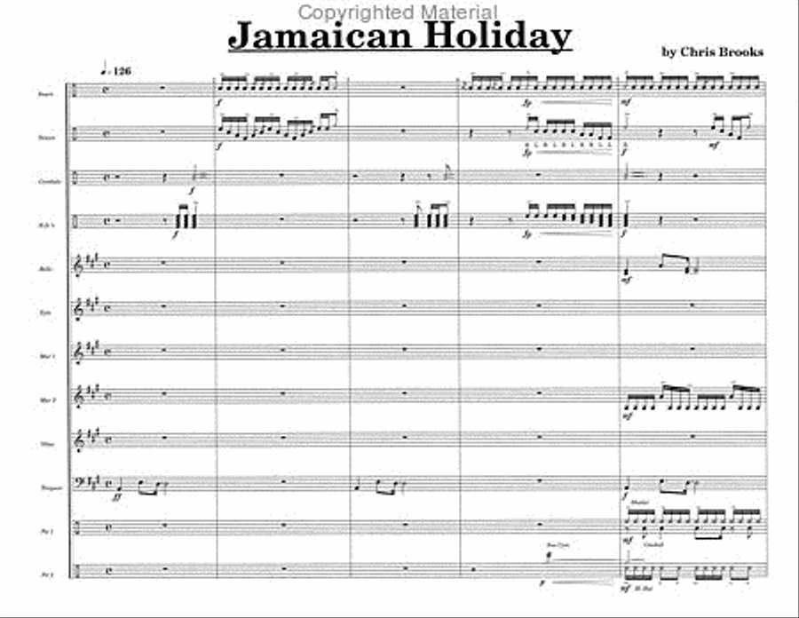 Jamaican Holiday Percussion Ensemble scores gallery preview page 3