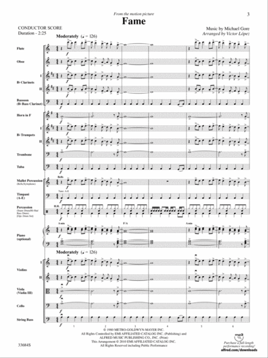 Fame (from the motion pictureFame): Score Full Orchestra scores gallery preview page 3