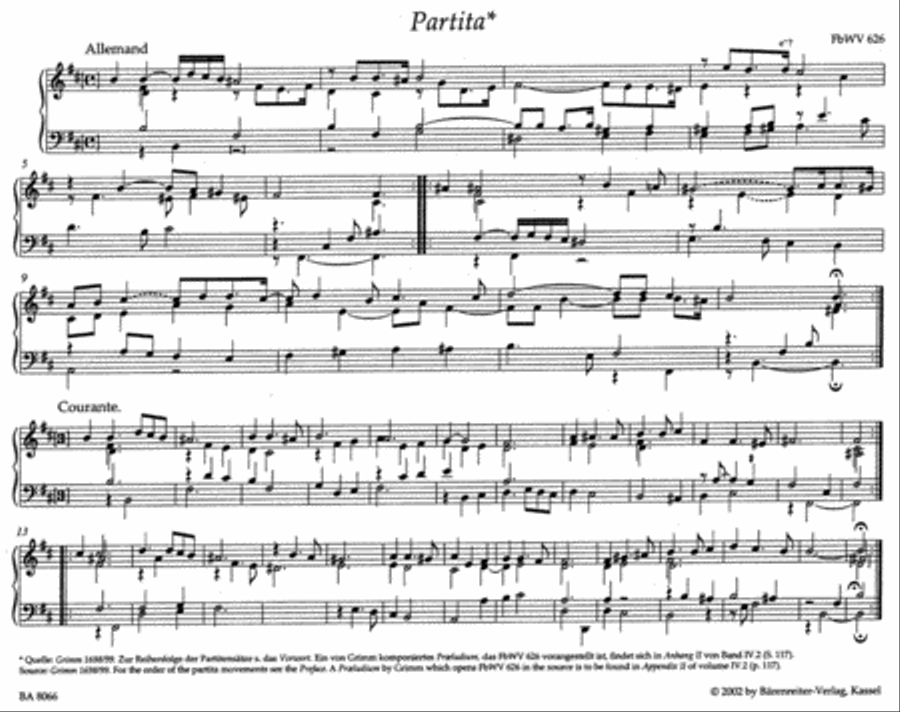 Clavier- und Orgelwerke abschriftlicher ueberlieferung: Partiten und Partitensaetze, Teil 2 Harpsichord scores gallery preview page 2