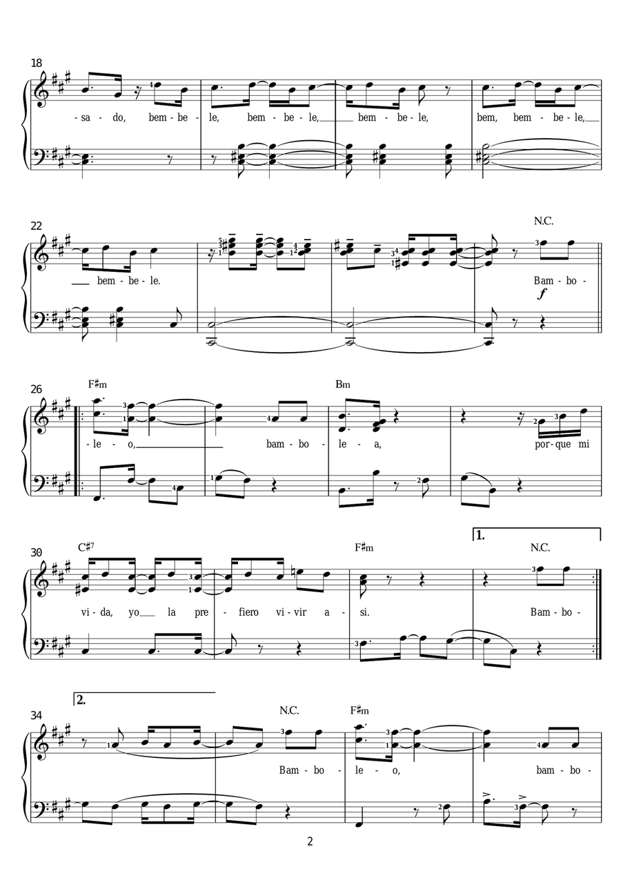 Bamboleo Voice scores gallery preview page 2